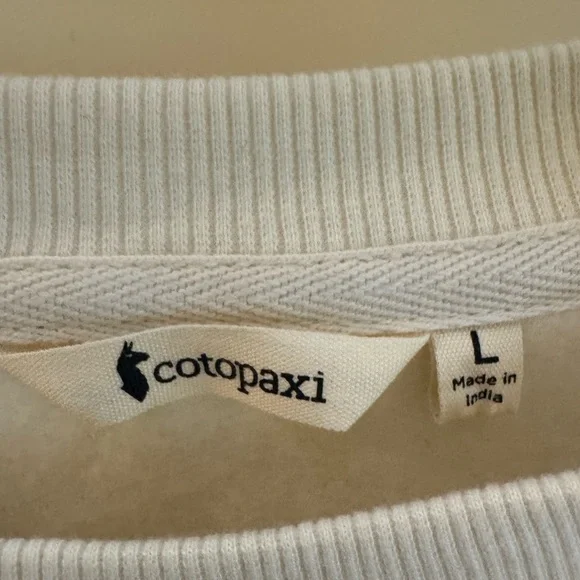 NWOT Cotopaxi Sweatshirt. Cream and multicolor, women size L - Picture 3 of 4
